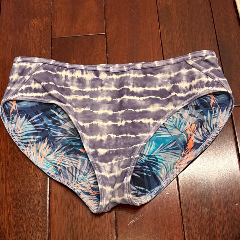 Athleta Girls Purple Tie-Dye Two-Piece Swim Set - Picture 2 of 7